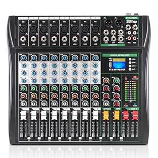 Multi Devices Compatibility：This portable 8 channel DJ mixer has Bluetooth for wireless streaming and use it as an input to mix signal with other input channels. It works with IOS, Android, Tablet and MP3 Player Ultra Low Noise 8 Channel Mixer:Equipp...