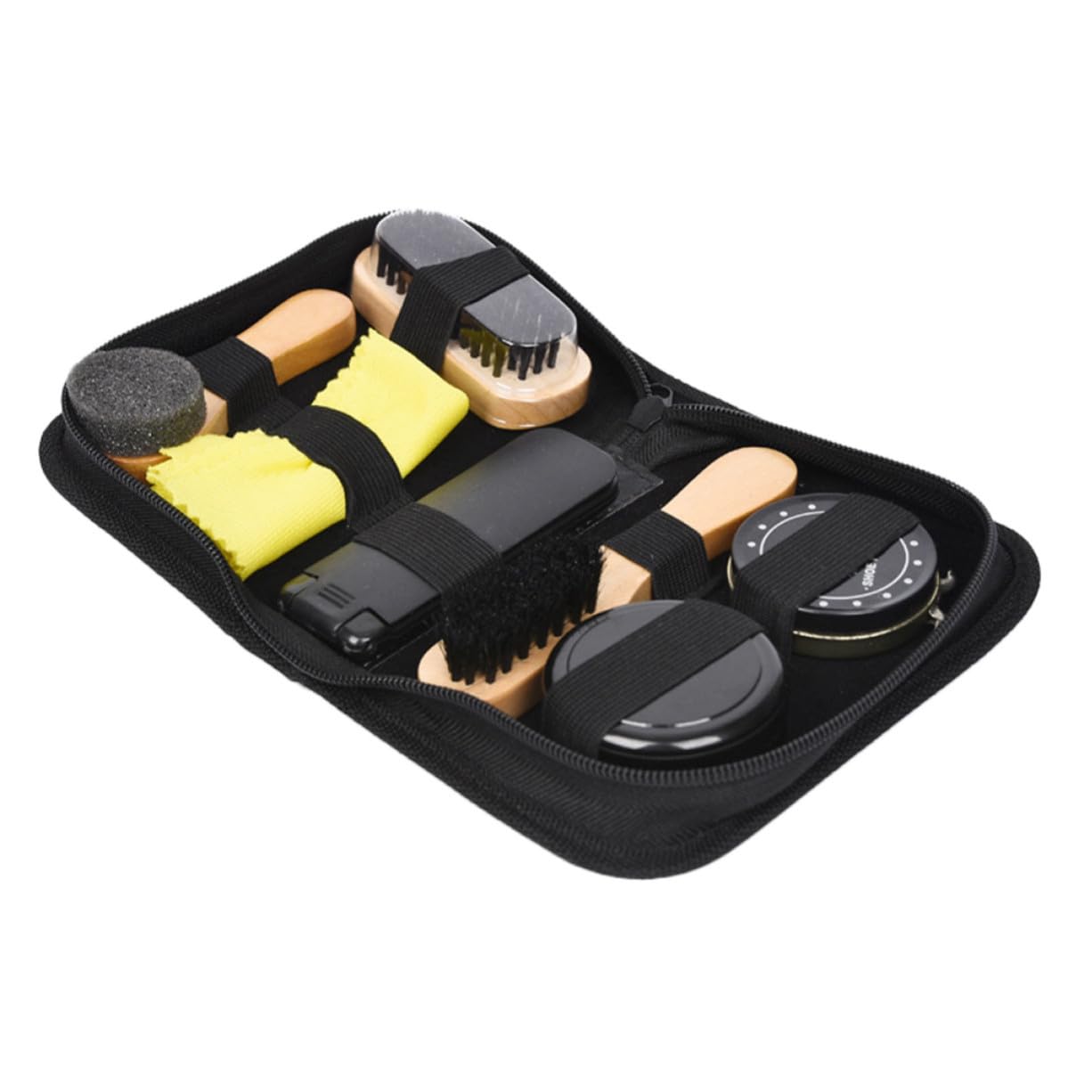 HOMSFOU Spazzole per Scarpe con Design Creativo e Pratico Set 8 per la Pulizia e Lucidatura di Scarpe e Stivali in Crine di e Feltro, Kit Portatile e Leggero