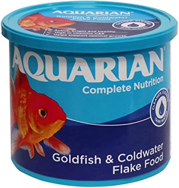 AQUARIAN Complete Nutrition, Aquarium Goldfish Food, Flakes Also Suitable for Small Pond Fish, 200 g Container