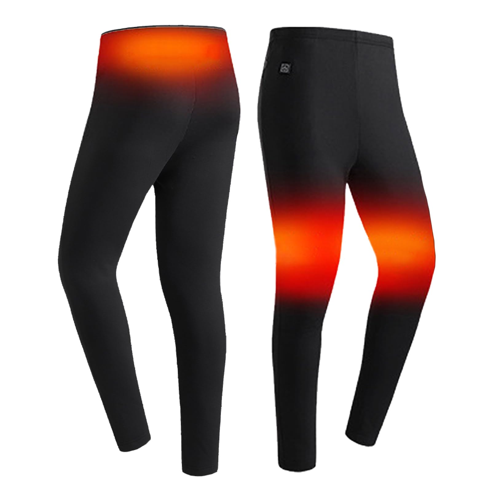 TOVCHEI Men's Electric Heated Underwear, Back Heating Top Carbon Fiber Heating Thermal Pants, for Outdoor Sports Warm Body,Black pants,XL