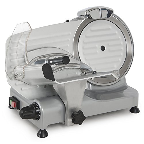Della 10" Premium Chromium-plated Carbon Steel Blade Electric Deli Meat Cheese Food Slicer Commercial and for Home use 250W
