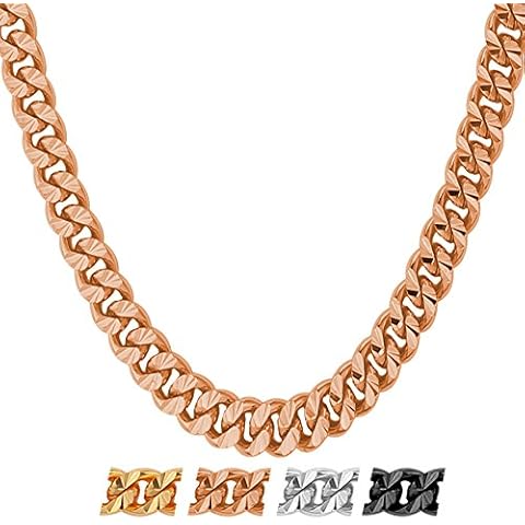 Collar largo cubano de latón tono oro rosado de U7 Cover