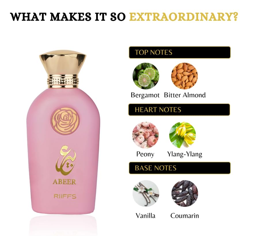 Abeer RiiFFS parfum de luxe mixte en flacon de 100 ml prestigieux