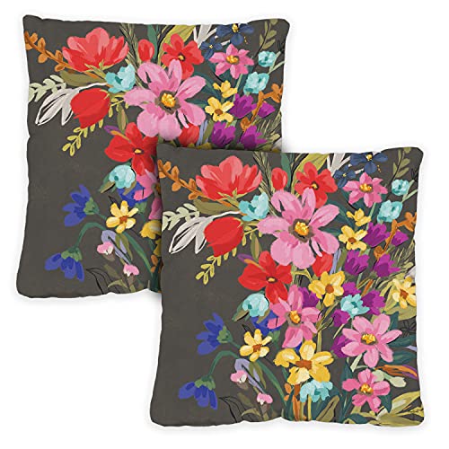Taie d'oreiller Bouquet coloré Toland housse coussin 45x45 cm