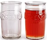 Circleware Drink Glass Drinking Glasses Set, 17 Ounce Coolers, Set of 4 Glass Cups, Limited Edition Glassware Drinkware Cups