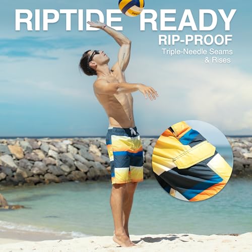 Image of Kanu Surf Men's Big Viper Extended Size Stripe Swim Trunk