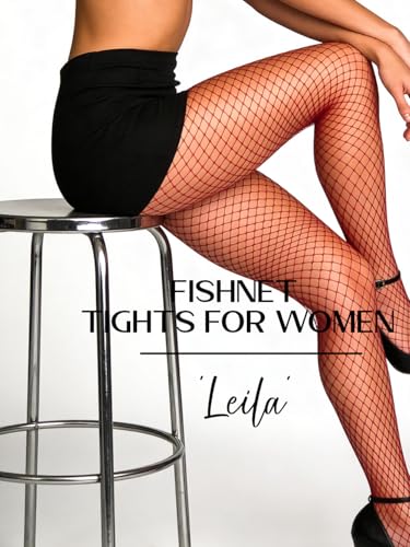 Image of Mila Marutti Fishnet Tights for Women | Black Fish Net Stockings | High Waist Fishnet Pantyhose Multiple Colors