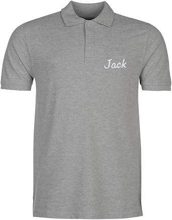 Polo Shirts for Men Name Jack Gift Embroidered Short Sleeve Mens Polo Shirts