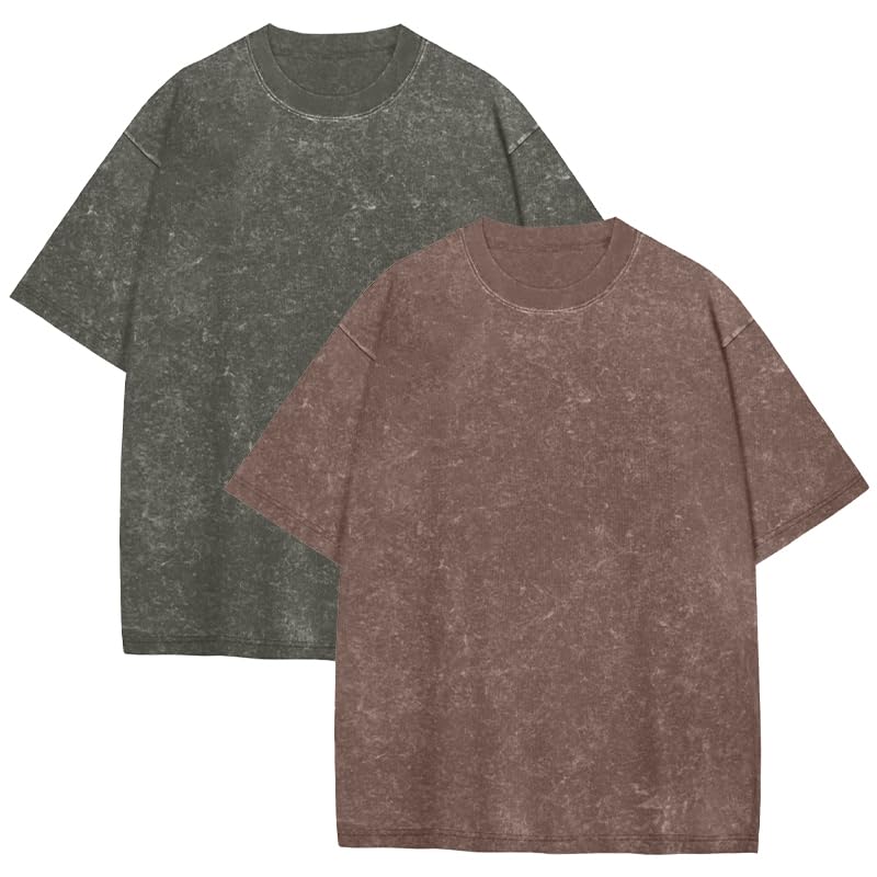 Image of Oversized Tshirts for Men Short Sleeve Vintage Washed Basic Loose Tees 2026