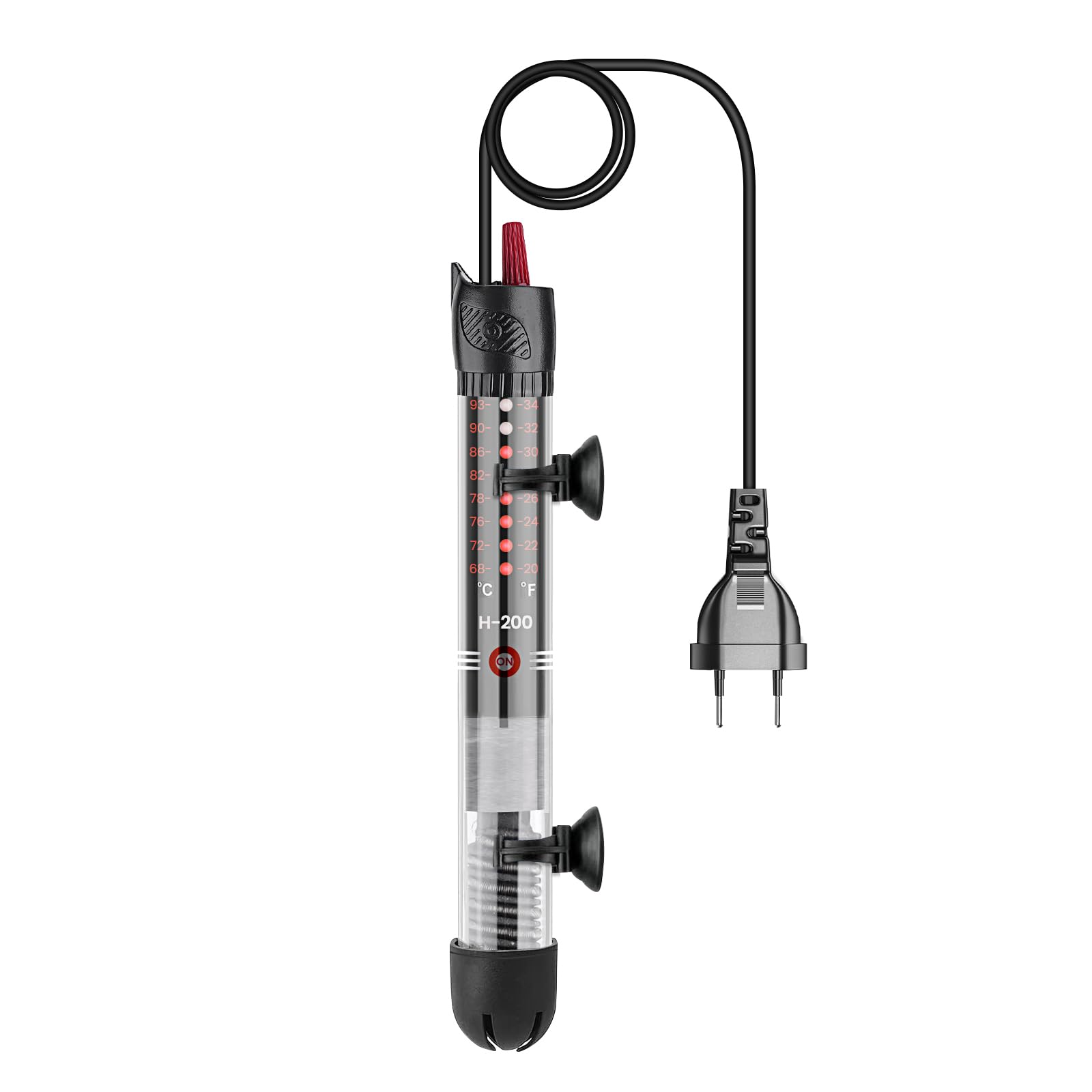 GlowUp Zatapialny podgrzewacz akwarium 50 W, regulowany podgrzewacz temperatury akwarium, zewnętrzny regulator temperatury do zbiorników rybnych, używany do akwarium 20L-60L