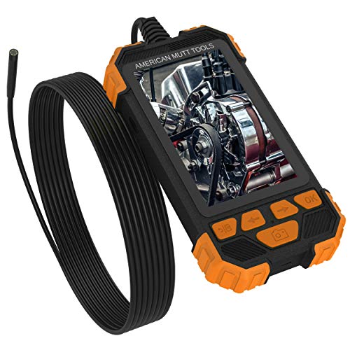 AMERICAN MUTT TOOLS Waterproof Industrial Endoscope Camera - 1080p HD Borescope Camera with 6 Adjustable LED Lights - Perfect for Plumbing, HVAC, Wall, Home, Vent & Sewer Inspections (33 ft Cable)