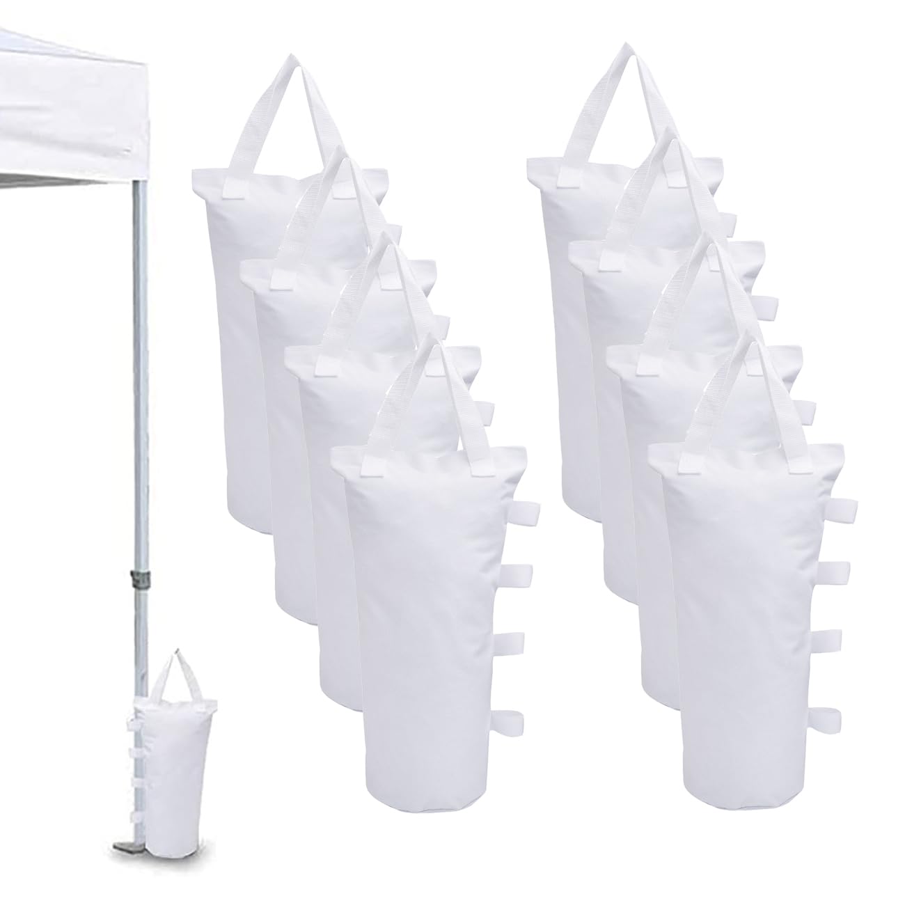 Canopy Weights Bag Leg Weight for Pop up Canopy Tent, Sand Bags for Patio Umbrella Instant Outdoor Sun Shelter,8 Pack-White