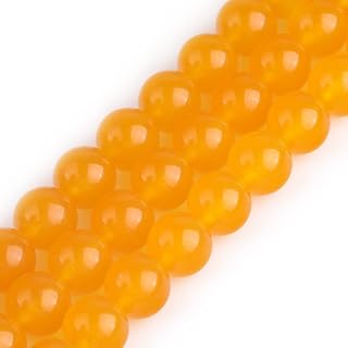 JOE FOREMAN 12mm Yellow Jade Round Natural Stone Beads for Jewelry Making Strand 15" Beaded Semi Precious Gemstone DIY Handmade Craft Supplies