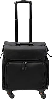 Bagagem de viagem nova caixa de cosméticos de carrinho de grande capacidade, caixa de ferramentas de maquiagem para unhas mala de trole, caixa de tatuagem de beleza feminina bagagem rolando bagagem sobre rodas mala (cor: azul)