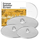 Homestia Grease Splatter Screen for Frying Pan with Fold Flat Knob Fine Mesh Oil Splash Guard Skillet Splatter Shield Oil Catcher Skillet Lid for Cooking Set of 3 in 10'+11.5'+13'