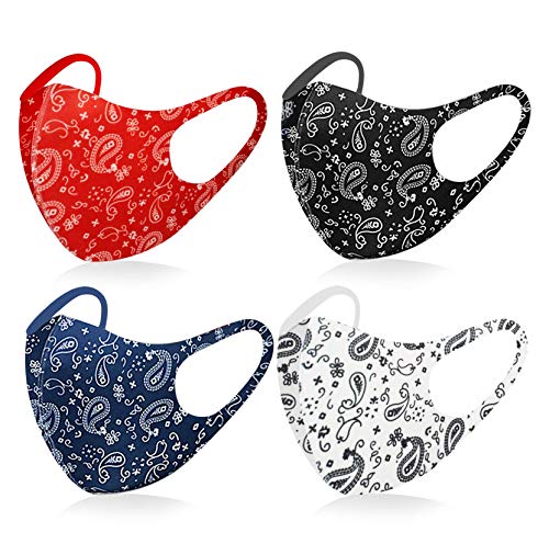 Yolo Studio Super Light Thin Breathable Washable Reusable Face Covering Protective Gear Selection (Set of 4, Mix 4 Colors)