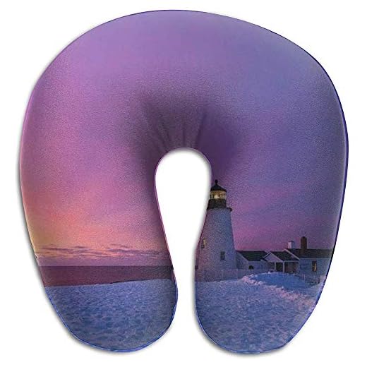 Cuscino a Forma di U del cuscino Della schiuma di Memoria del cuscino a Forma di U Della Stampa di Alba del Faro per i cuscini cervicali Molli Super morbidi comodi di viaggio e di sollievo