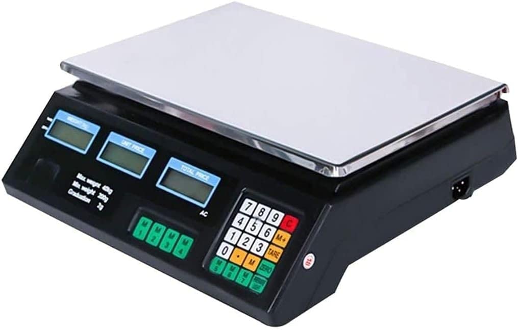Electronic Scales Scale Stainless Steel Price Computing Food Weighing Digital Display with LCD HD for Vegetable Fish Supermarket (A 30kg/2g) (C 30kg/2g)