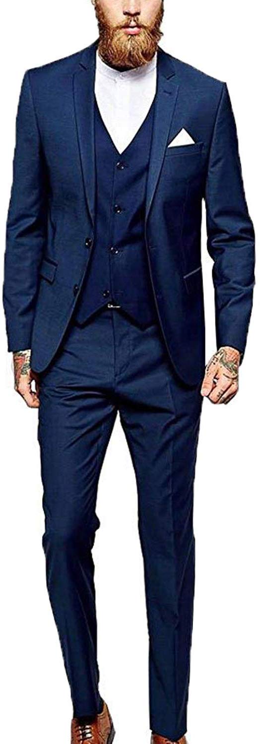 Uomo Smoking Giacca Giacca 3 Pezzi Moda vestibilità Slim Groomsmen e Pantaloni