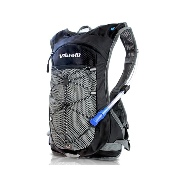 VibrelliVibrelli Hydration Backpack & 2L Hydration Bladder - High Flow Bite Valve - Hydration Pack for Cycling, Running, Hiking