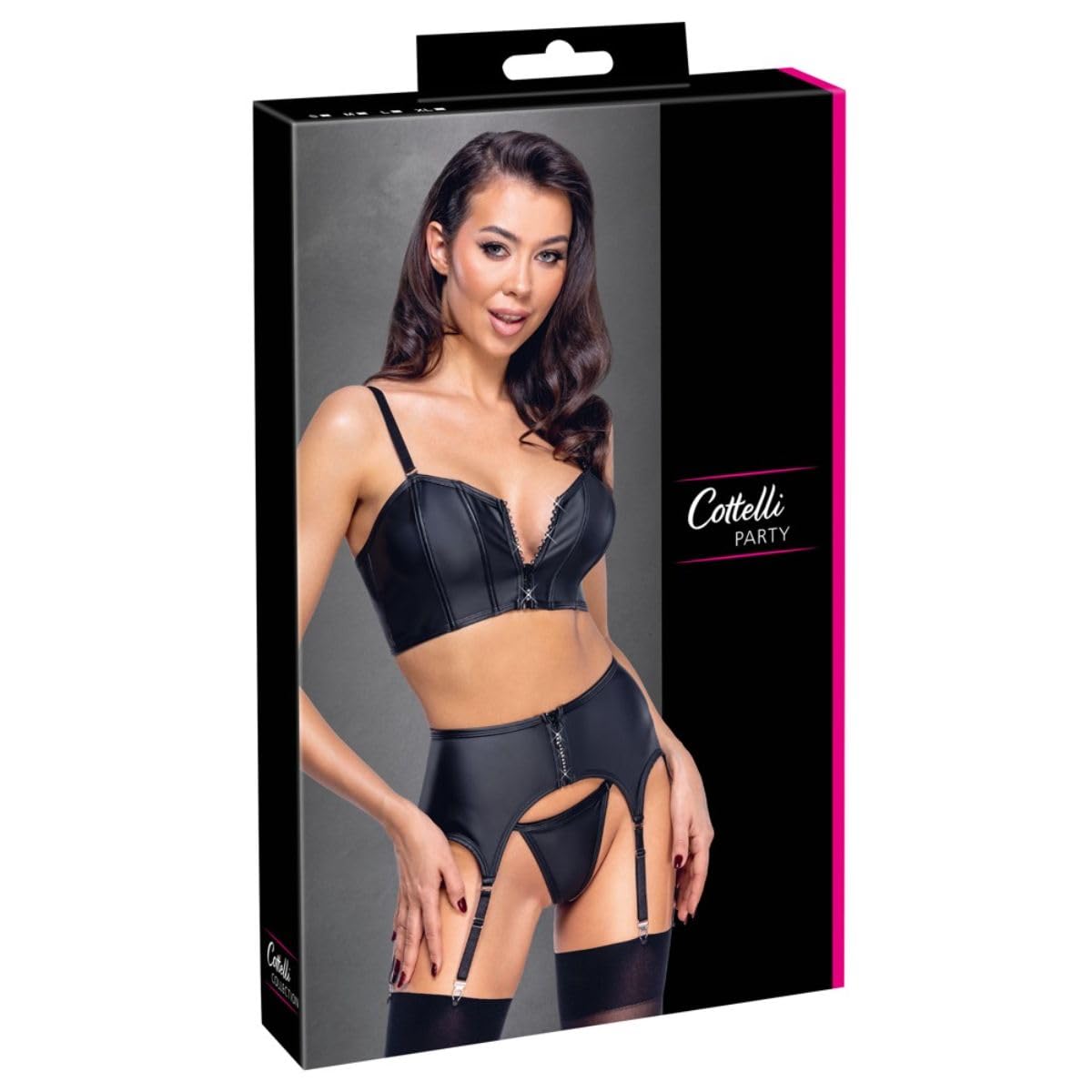 Cottelli Collection Set Top con esperienza glitterata – Nero