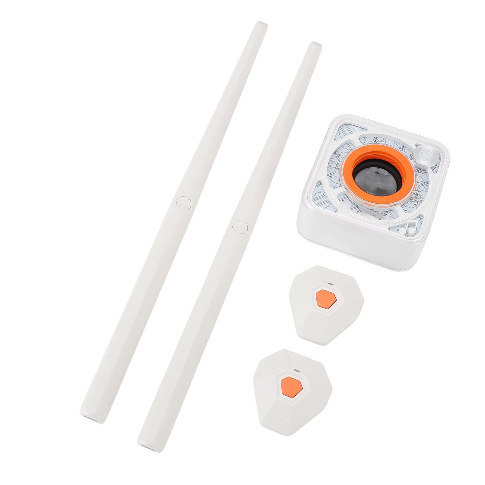 Generic Somatosensory Air Drum Kit Set di Batteria Portatile con Rilevamento del Movimento 3D per realtà Virtuale per la Casa All'aperto, Materiale ABS Leggero, Piacevole Esperienza di Gioco