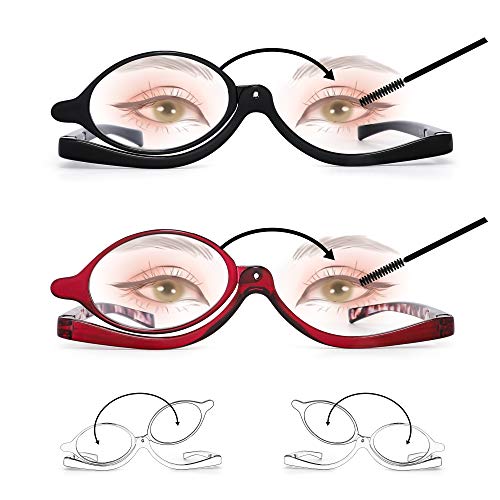 Jm 2 Pairs Makeup Reading Glasses Magnifying Flip Down Cosmetic Readers For Women +2.0 #TOP1
