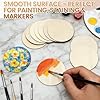 KUQQI 48 Pieces 4 Inch Unfinished Wood Circles Rounds Wooden Cutouts for Crafts, DIY Home Decor, Coasters Making, and Christmas Decorations #3