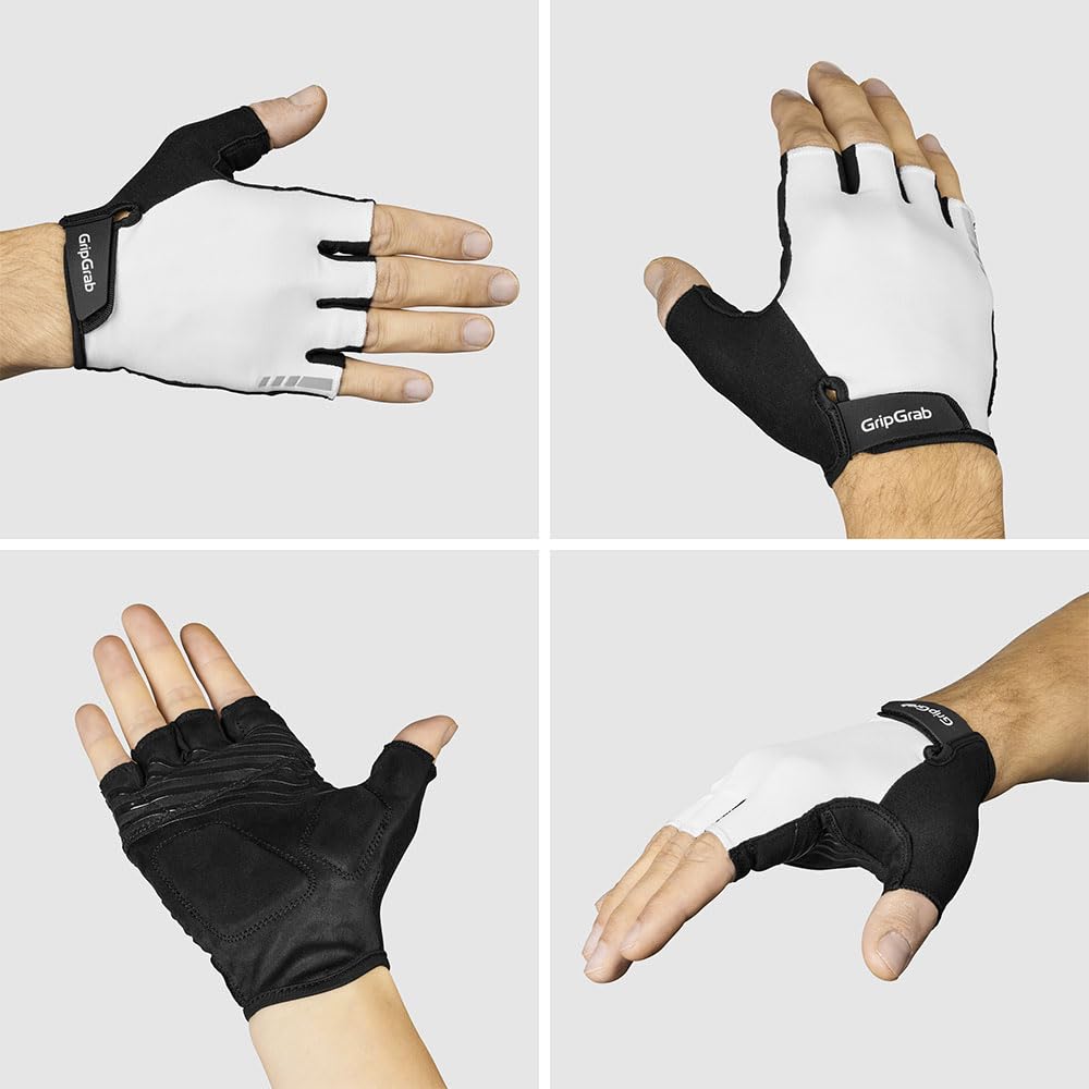 GripGrab Guantes de Ciclismo Ride de Verano - Gravel & Road Bike Guantes | Guantes de dedo corto con acolchado contra el entumecimiento, cierre de , palma de microfibra y pulgar de rizo