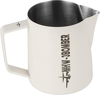 MHW-3BOMBER Espresso P5021W - Jarra de leche (600 ml, depósito de espuma de leche, acero inoxidable, vaporizador, espuma), color blanco