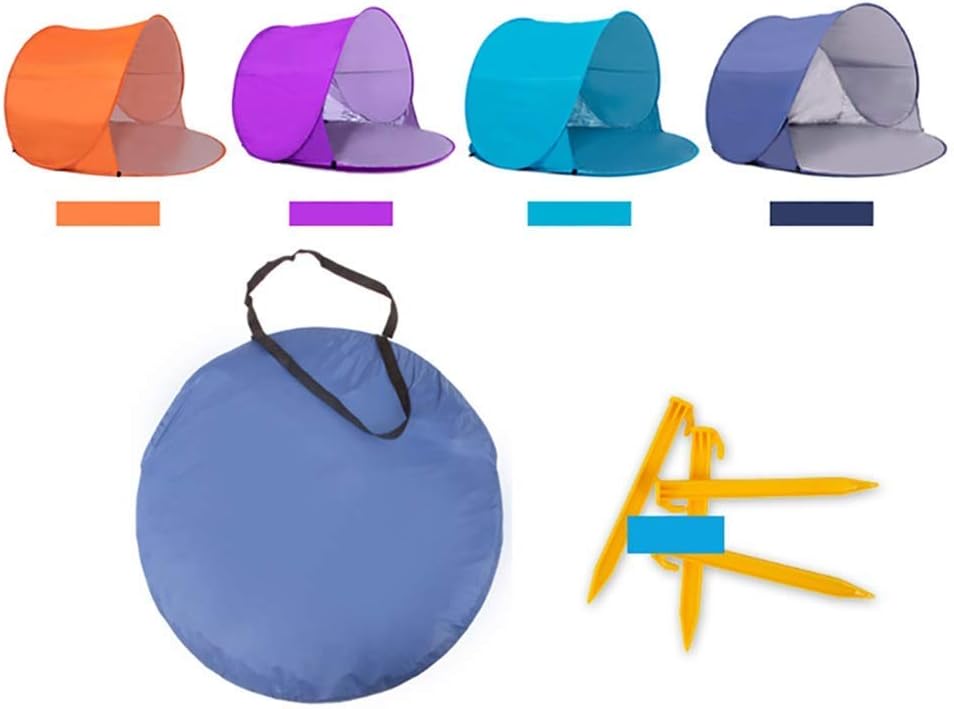 Easy to Assemble Family Tent Camping Tent Baby Sun Shelter Beach Umbrella Outdoor Automatic Cabana Compatible with 2-3 People Outdoor Tent (Dark Blue 150 * 150 * 90cm)