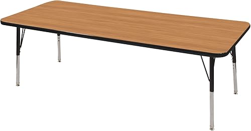 Miniatura 22 de Norwood Commercial Furniture - Mesa de actividades para el aula de altura ajustable para niños y adultos, mesa de actividades cuadrada para la Top