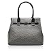 Hynes Victory Ostrich Top Handle Handbag (Ash Black)