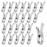 HLIWS Non-Slip Strong Clothes Pins-25 Pcs Large Heavy Duty Quilt Clothespins, Clamps Stainless Steel, Wind Resistant, for Heavy Clothing and Washing(9 * 1.1cm)