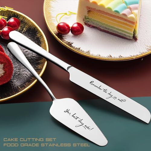 Yeegook Wedding Gifts for Bride and Groom, Mr and Mrs Champagne Flutes, Bridal Shower Gifts, Engagement Gift, Wedding Toasting Glasses with Cake Cutting Set for Wedding Anniversary Engagement — view 5