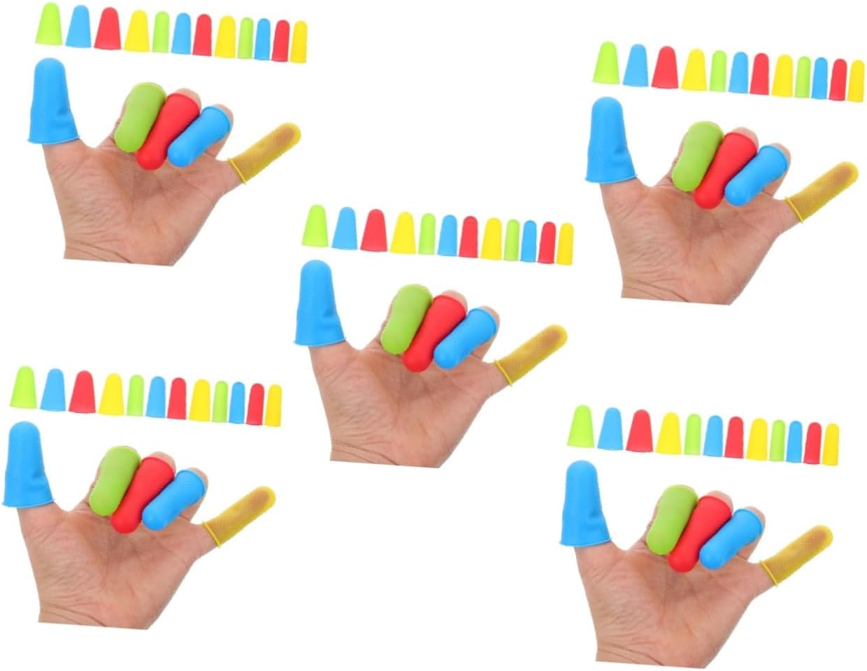 60pcs Silicone Finger Protectors for Safe Handling Multi-Function - Covers for Crafts Cooking and Office Use Reusable and Wear-Resistant Finger Sleeves