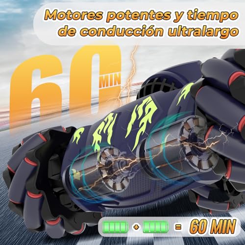 Miniatura 5 de Pristar Coche Teledirigido Con La Mano Coche Rc Con Luz Y Spray, 1:14 Coches Teledirigidos 4x4 2,4 Ghz Rc Stunt Auto Drift Car 360 Rotación Coche Radiocontrol Regalo Para Niño 6 7 8 9 10 11 12 Años