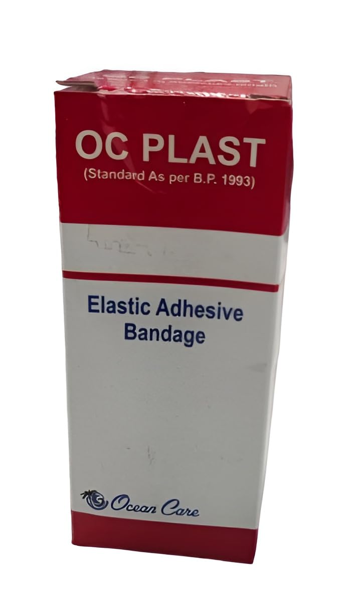 OC PLAST Elastic Adhesive Bandage | Width : 10 cm * 1 m | Stretched Length | (Pack of 1)