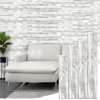 BarnwoodUSA Reclaimed Wood Planks - White Wash Shiplap Panels for Rustic Wall Paneling, 10 sq ft