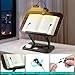 UikJOY Book Stand with Light & Storage, Book Holders for Reading Hands Free, Wooden Cookbook Stand with Adjustable Height & 360 °Angle for Recipe,Magazine,Laptop,Tablet, Bible
