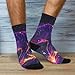 SyXIOP Purple Wolf Fashion warm crew socks running casual wicking white socks men (2-Pair)