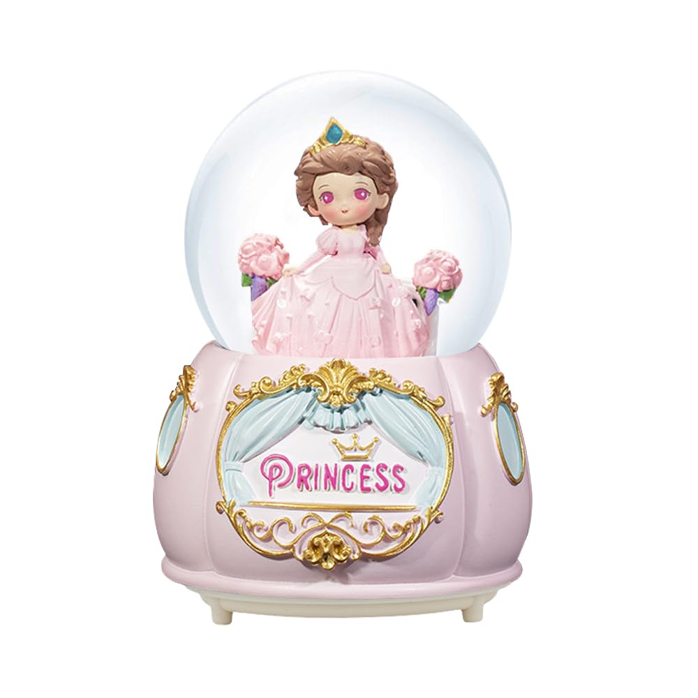 Amazon.co.jp: 女の子用スノードーム 100mm 回転するプリンセススノー
