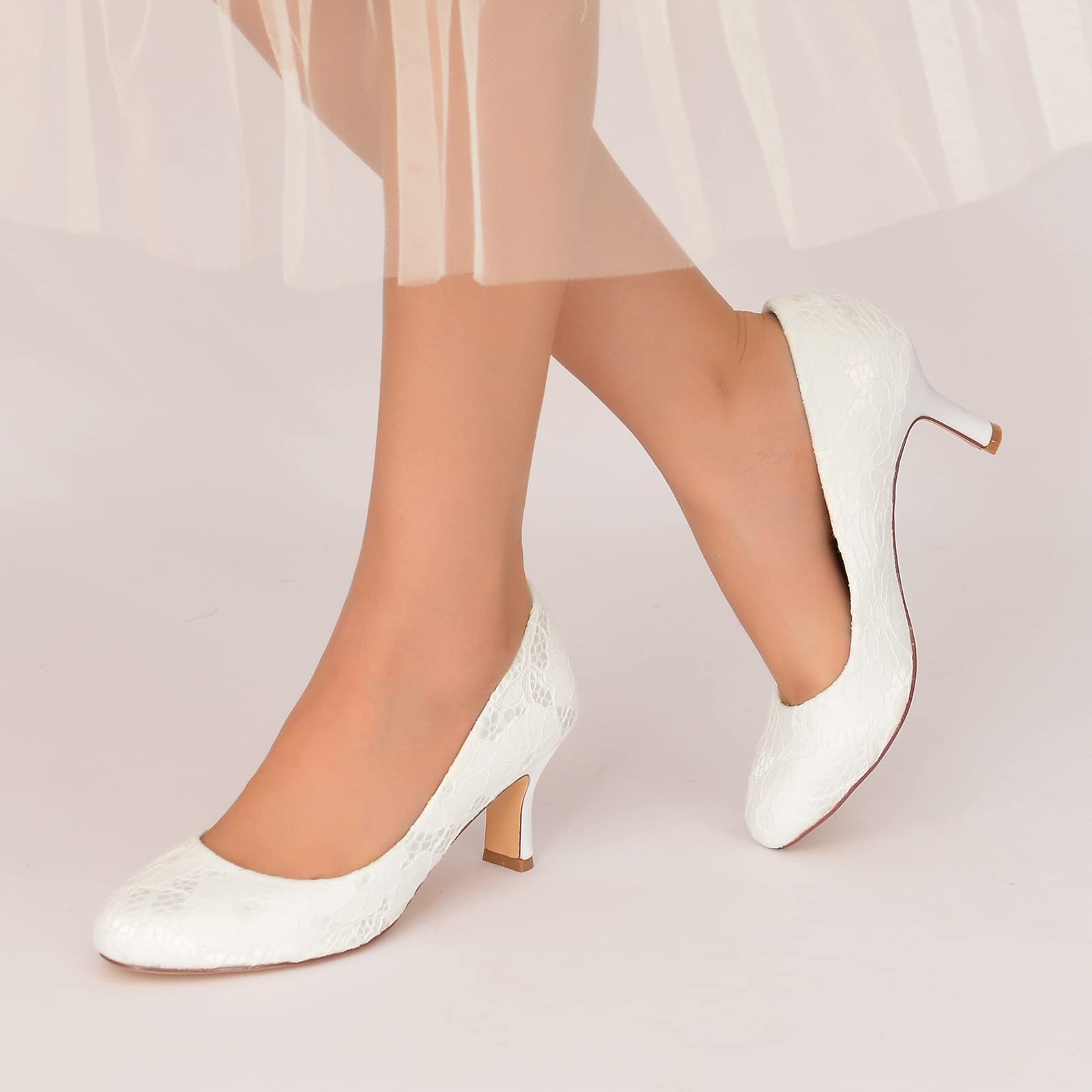 Scarpe Sposa Bridal Raso Seta Tacchi a Spillo Tacco Medio Scarpe Donna Decollete Comode Sandali con Tacco Alto Pumps