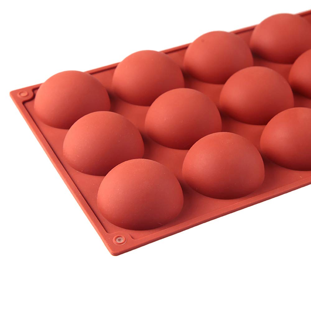 RAYNAG Silikonform für Schokolade, Badekugeln, 15 Mulden, mittelgroß, 2 Stück