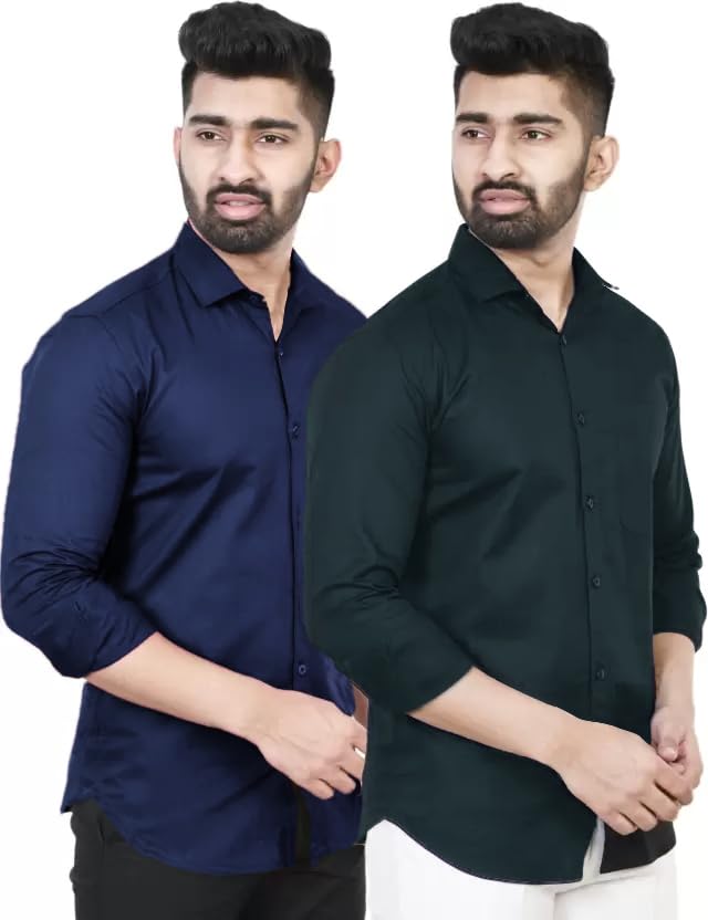 Image of Tee Projekt Premium Plain Cotton Shirt for Men | Cotton Shirt | Casual Shirt | Solid Shirt | Full Sleeves | Formal Shirt