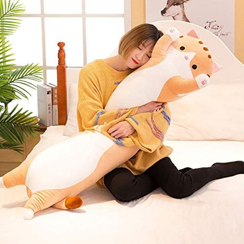 iSunday Cute Plush Cat Doll Soft Stuffed Kitten Pillow Doll Toy Gift for Kids Girlfriend (Brown,50Cm)