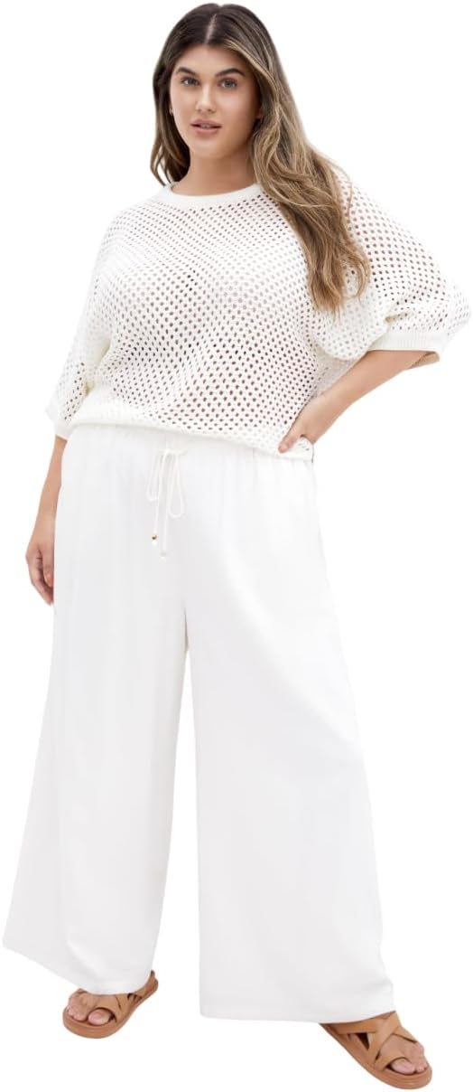 City Chic Women's Plus Size Top - Crochet Knit
