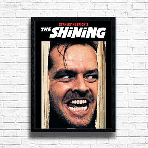 The Shining, 80s Movie Print Vintage Nostalgic Film Poster, A4 and A3 Size Frame Options, Great Home, Pub, Café, Bar Decoration Wall Art Print, House gift for movie lovers (A4 Framed (Black))