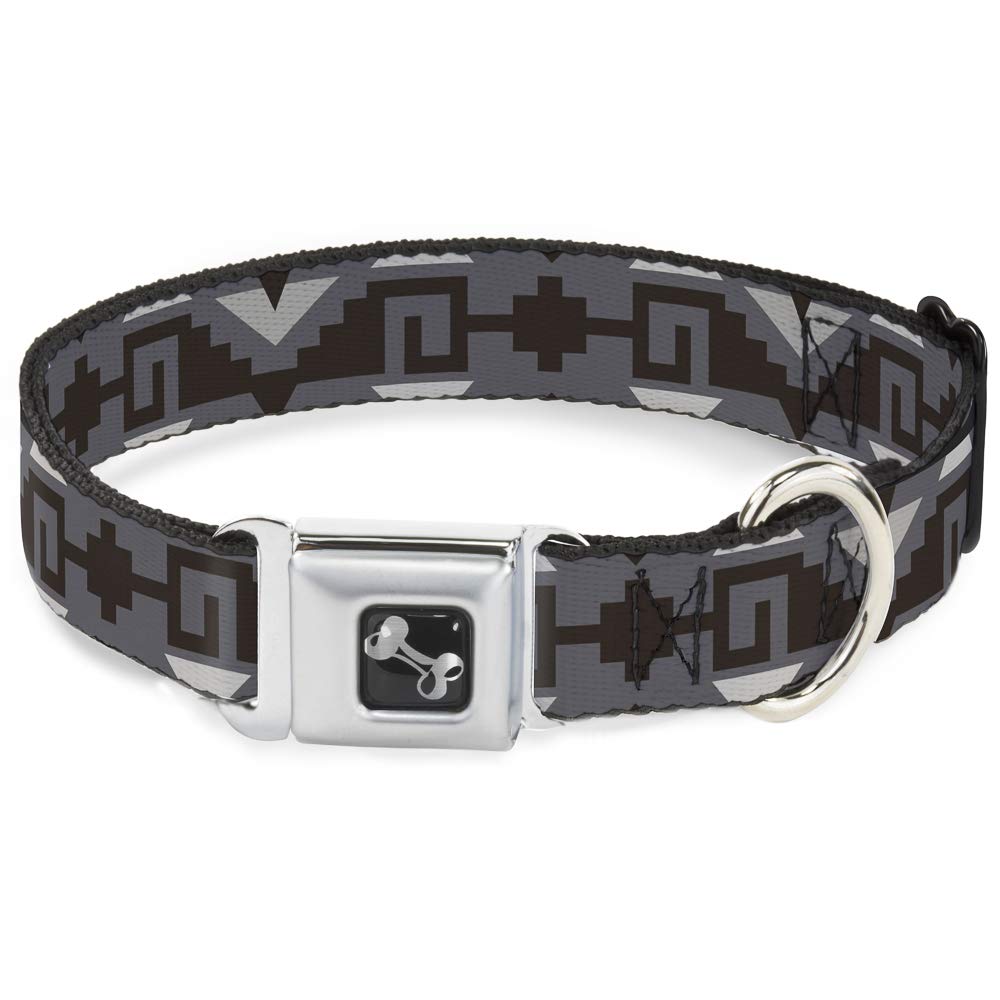 Collier de chien Buckle Down grand confort anti-irritation large réglable gris