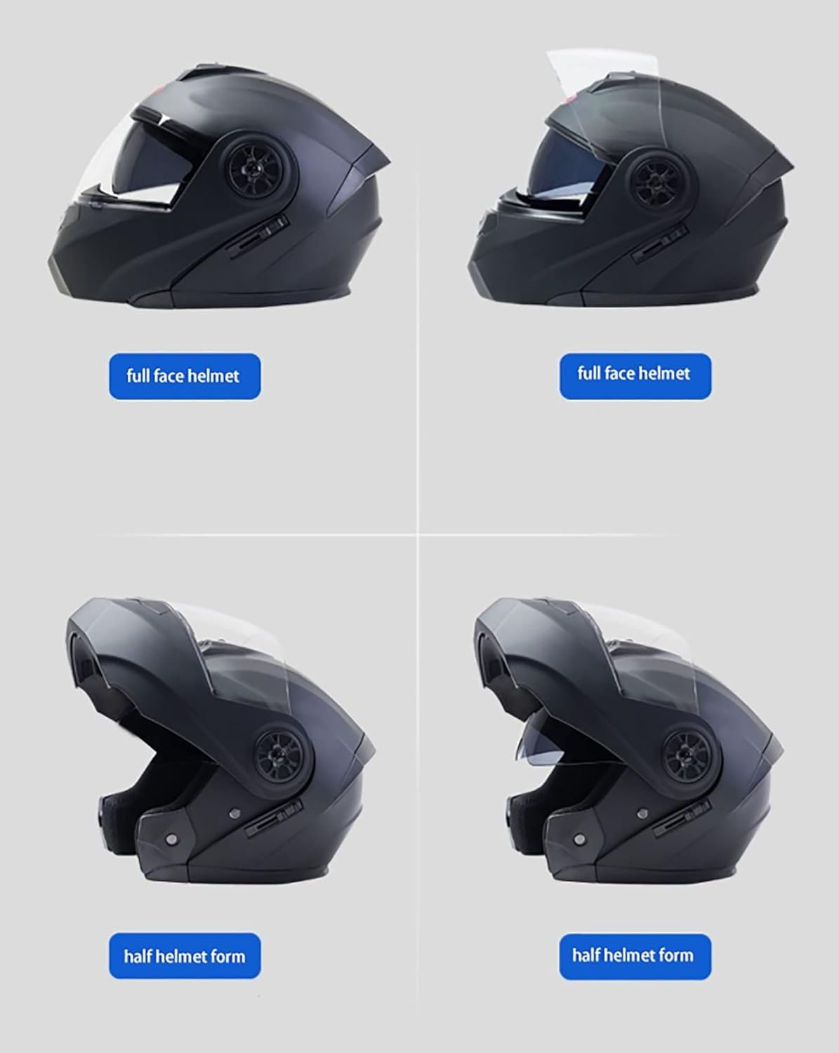 Motorradhelm mit DOT/ECE-Zugelassener Helm Motorrad Klapphelm Integrierter Motorradhelm mit Anti-Fog-Doppelvisier Vollgesichts Motorrad Rennhelm für Erwachsene X,XL61-62CM